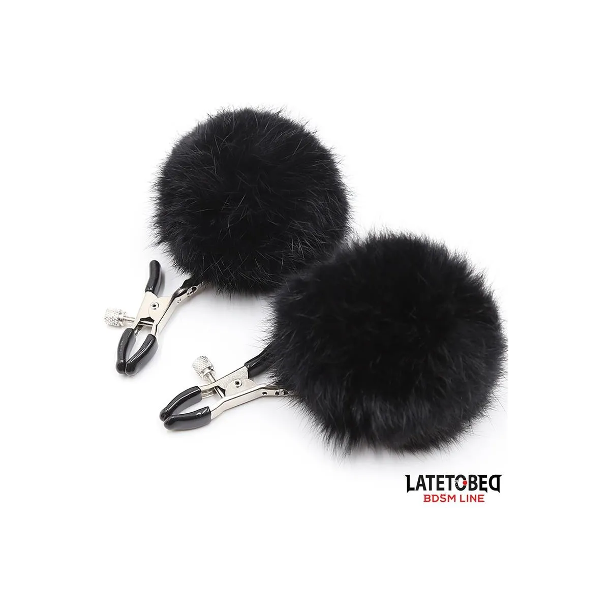 Nippelklemmen mit Schwarzem Fell von Latetobed BDSM Line | Fesselliebe.de