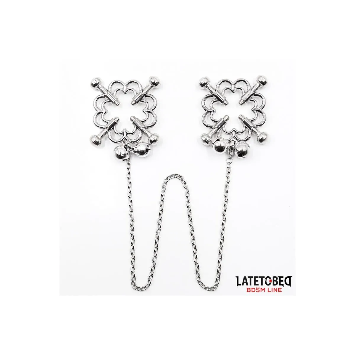 Metall-Blumen-Nippelklemmen mit Kette von Latetobed BDSM Line | Fesselliebe.de