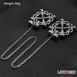 Metall-Blumen-Nippelklemmen mit Kette von Latetobed BDSM Line | Fesselliebe.de