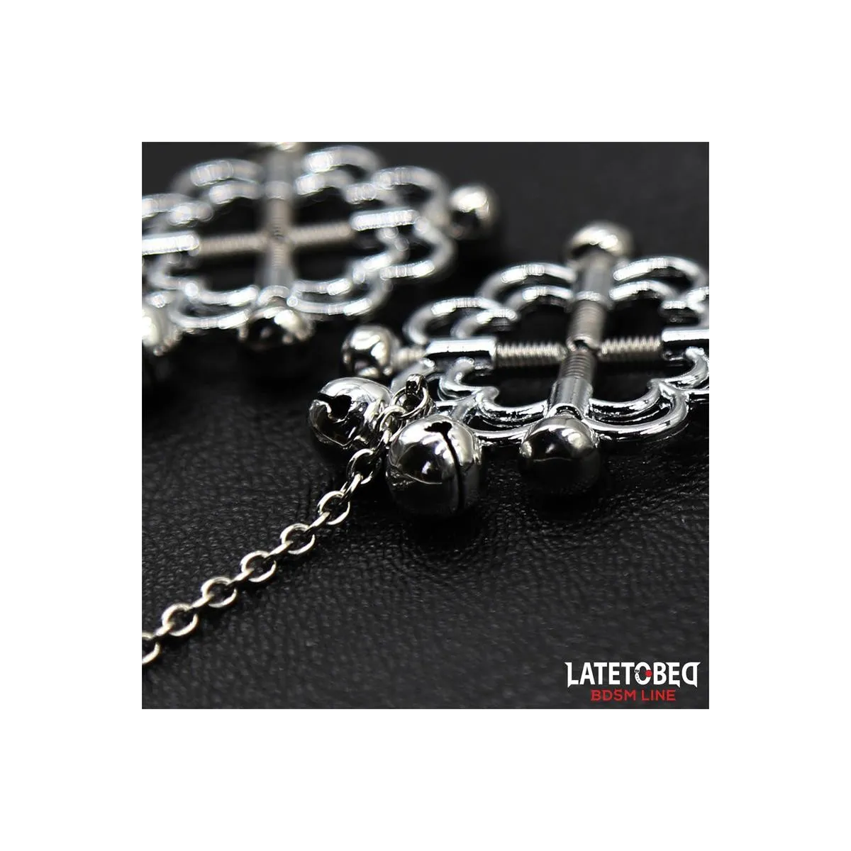 Metall-Blumen-Nippelklemmen mit Kette von Latetobed BDSM Line | Fesselliebe.de