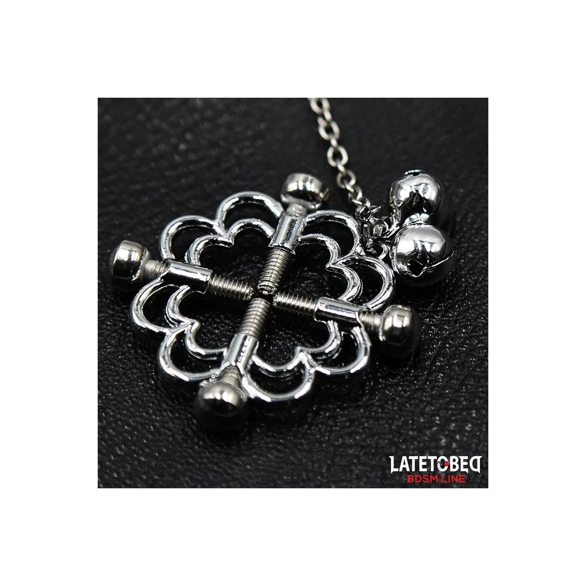 Metall-Blumen-Nippelklemmen mit Kette von Latetobed BDSM Line | Fesselliebe.de