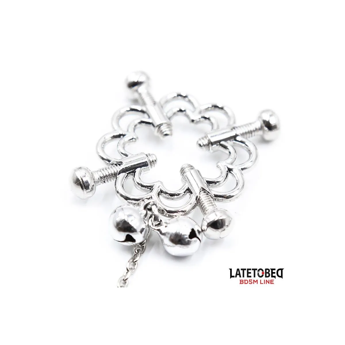 Metall-Blumen-Nippelklemmen mit Kette von Latetobed BDSM Line | Fesselliebe.de