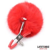 Verstellbare Nippelklemmen mit Fell von Latetobed BDSM Line | Fesselliebe.de