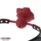 Atmungsaktiver Silikon-Ballknebel mit Rose Verstellbar 47–56 cm von Latetobed BDSM Line | Fesselliebe.de