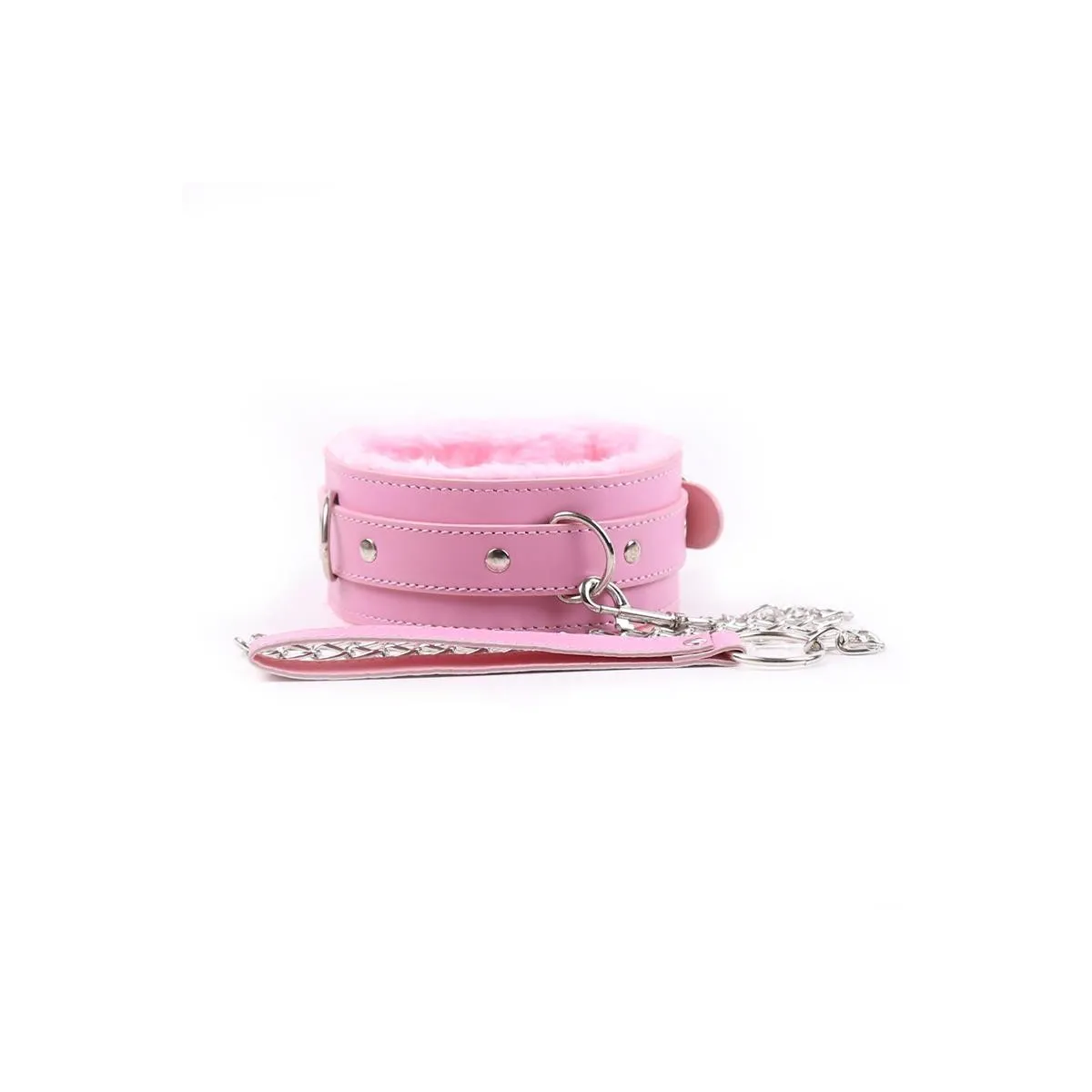 Halsband mit Leine Pastellrosa von Latetobed BDSM Line | Fesselliebe.de