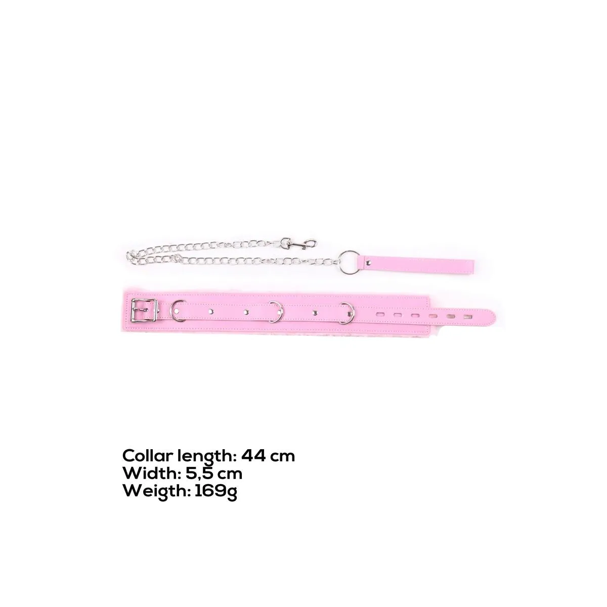 Halsband mit Leine Pastellrosa von Latetobed BDSM Line | Fesselliebe.de
