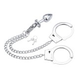 Metall-Handschellen mit Analplug von Latetobed BDSM Line | Fesselliebe.de