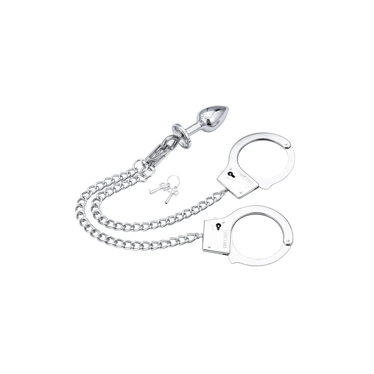 Metall-Handschellen mit Analplug von Latetobed BDSM Line | Fesselliebe.de