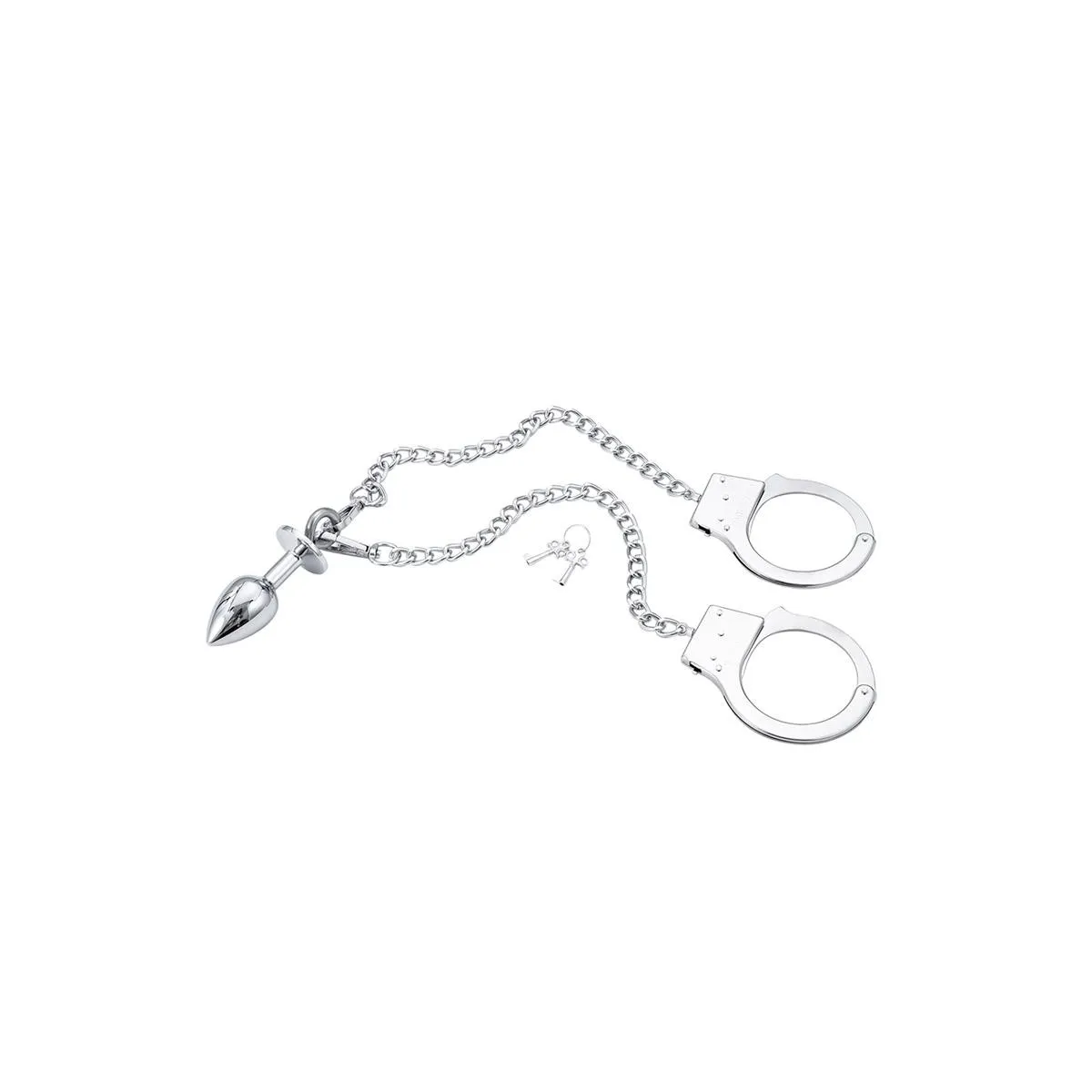 Metall-Handschellen mit Analplug von Latetobed BDSM Line | Fesselliebe.de