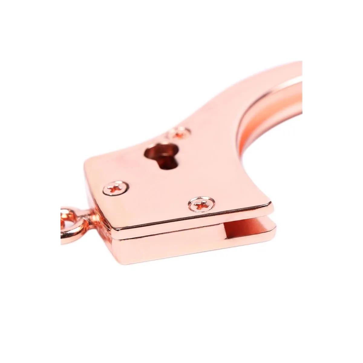 Roségoldene Handschellen mit Totenkopfschlüsseln von Latetobed BDSM Line | Fesselliebe.de