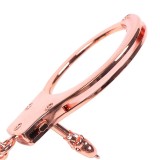 Roségoldene Handschellen mit Totenkopfschlüsseln von Latetobed BDSM Line | Fesselliebe.de