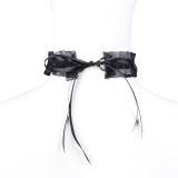 Halsband mit Schleife, Glocke und Spitze von Latetobed BDSM Line | Fesselliebe.de
