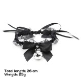 Halsband mit Schleife, Glocke und Spitze von Latetobed BDSM Line | Fesselliebe.de
