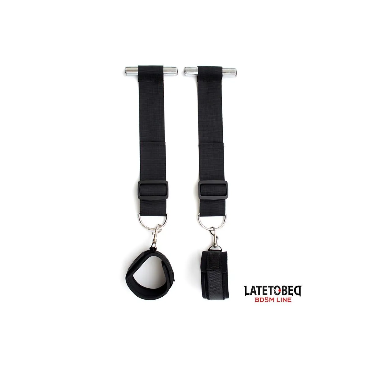 Türschwingende Nylon-Neopren-Handfesseln von Latetobed BDSM Line | Fesselliebe.de