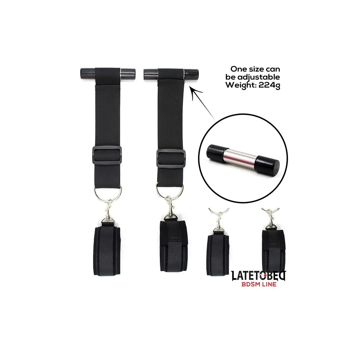 Türschwingende Nylon-Neopren-Handfesseln von Latetobed BDSM Line | Fesselliebe.de