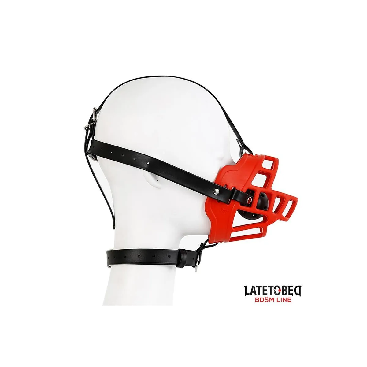 Maulkorb mit Atmungsaktivem Knebelball von Latetobed BDSM Line | Fesselliebe.de
