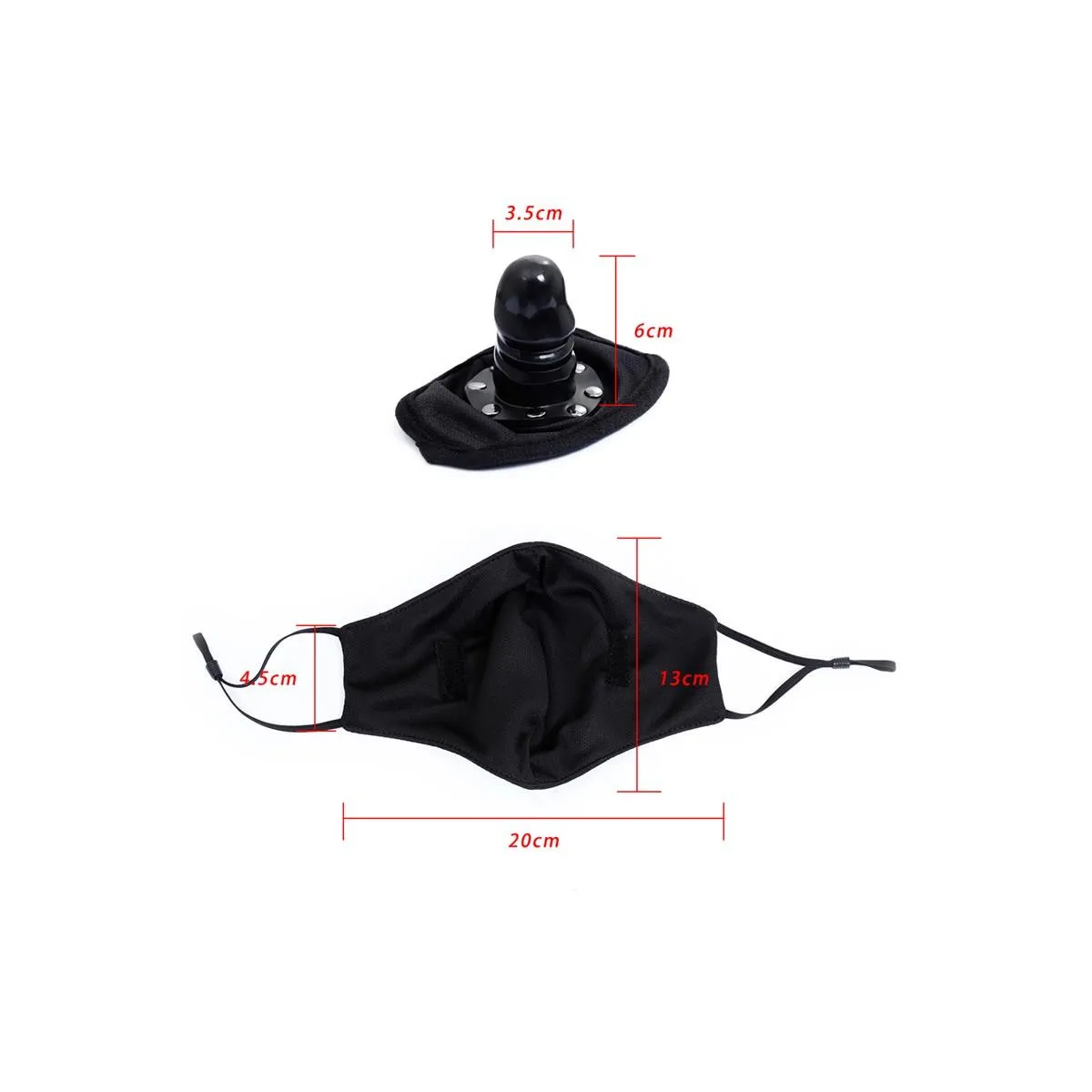Gesichtsmaske mit Abnehmbarem Dildo von Latetobed BDSM Line | Fesselliebe.de