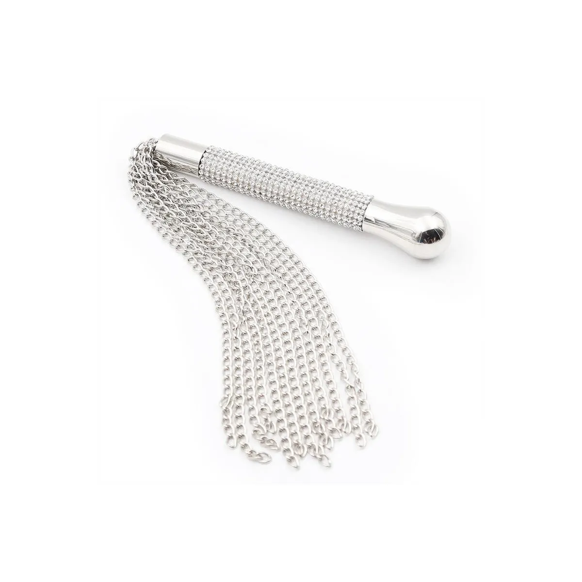 Peitsche mit Kette und Quaste mit Strassgriff von Latetobed BDSM Line | Fesselliebe.de