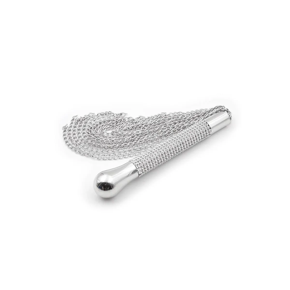 Peitsche mit Kette und Quaste mit Strassgriff von Latetobed BDSM Line | Fesselliebe.de