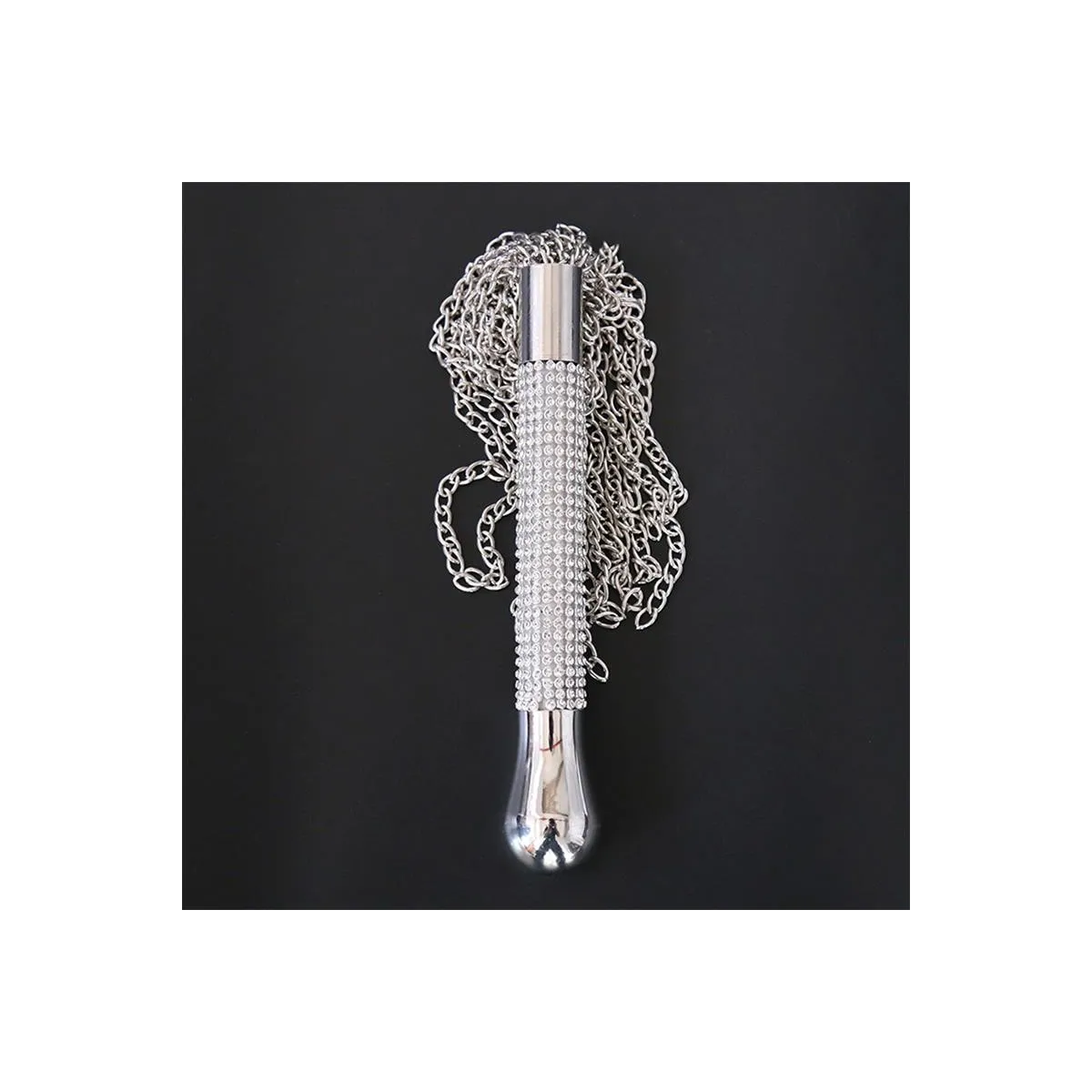 Peitsche mit Kette und Quaste mit Strassgriff von Latetobed BDSM Line | Fesselliebe.de