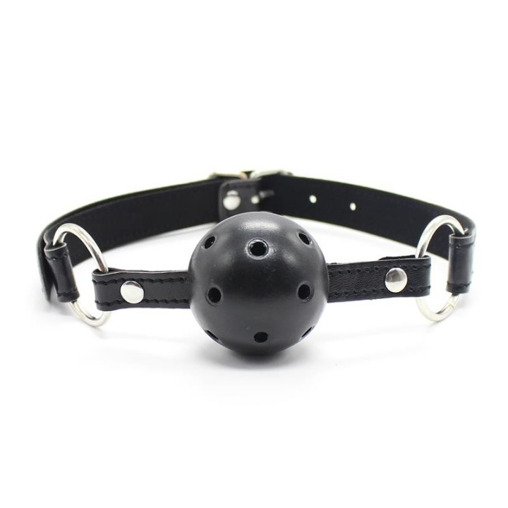 Atmungsaktiver Ballknebel 4,5 cm Schwarz von Latetobed BDSM Line | Fesselliebe.de