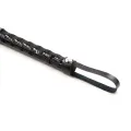 Peitsche mit Rautenmuster und Metallbeschlägen, 39 cm, Schwarz von Latetobed BDSM Line