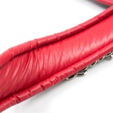 Halsband mit Metallleine Innenseite Gepolstert Rot/Schwarz von Latetobed BDSM Line | Fesselliebe.de