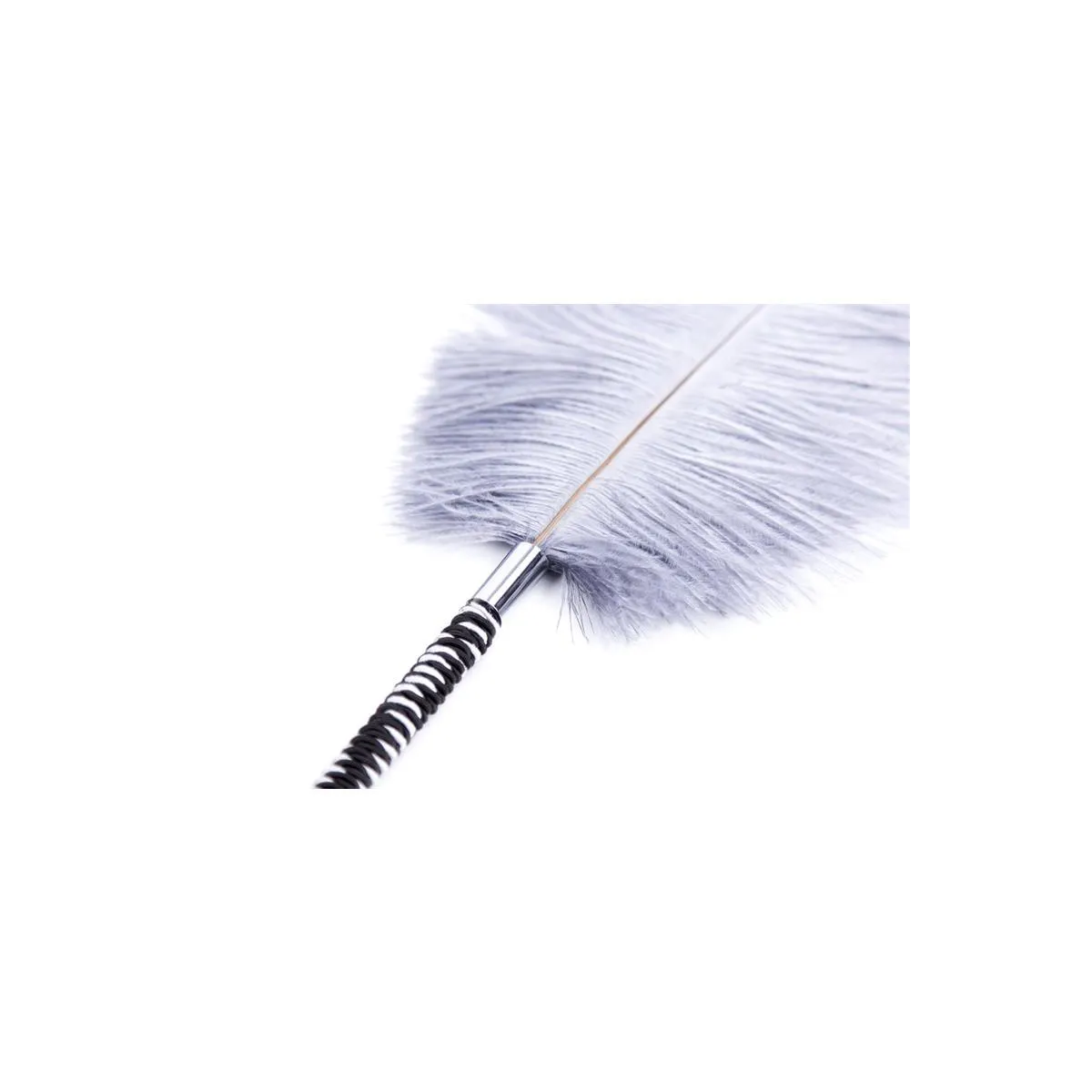 Feder-Kitzler mit Umwicklung 46 cm Schwarz/Weiss von Latetobed BDSM Line | Fesselliebe.de