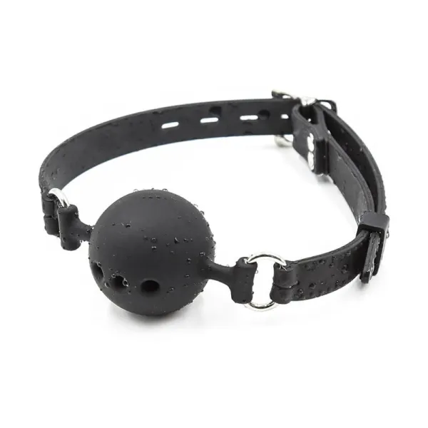 Atmungsaktiver Silikon-Ballknebel 4,5 cm Grösse M Schwarz von Latetobed BDSM Line | Fesselliebe.de
