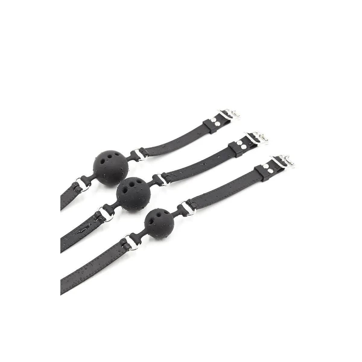 Atmungsaktiver Silikon-Ballknebel 4,5 cm Grösse M Schwarz von Latetobed BDSM Line | Fesselliebe.de