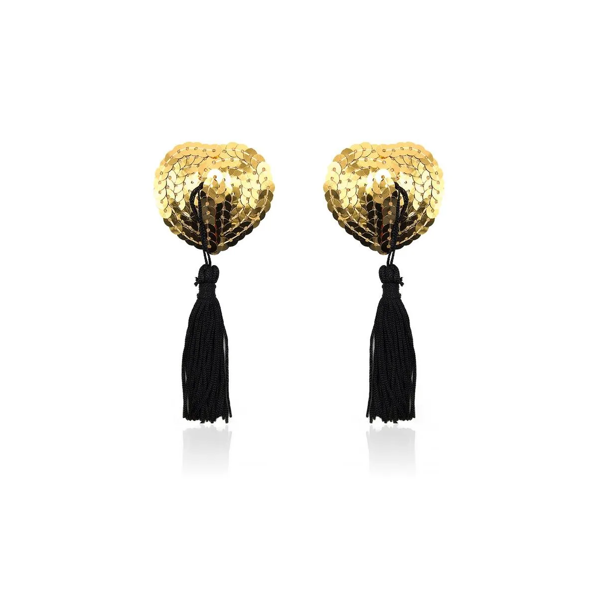 Herzförmige Nippelabdeckung mit Goldenen Pailletten von Latetobed BDSM Line | Fesselliebe.de