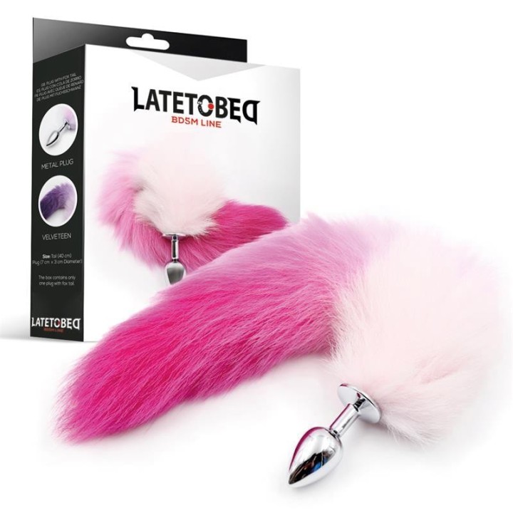 Analplug mit Rosa-Weissem Schwanz Grösse S von Latetobed BDSM Line | Fesselliebe.de
