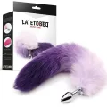 Analplug Lila und Weiss Fuchsschwanz Grösse S von Latetobed BDSM Line