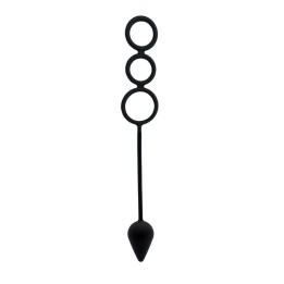 Analplug mit Penisringen aus Silikon von Latex Play | Fesselliebe.de