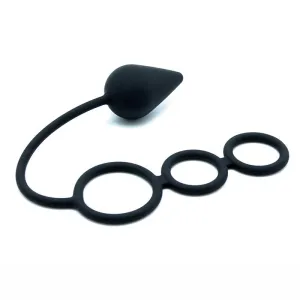 Analplug mit Penisringen aus Silikon von Latex Play