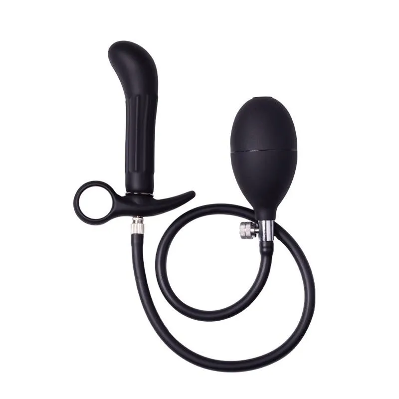 Aufblasbarer Analplug mit Pumpe Schwarz von Latex Play | Fesselliebe.de