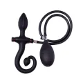 Aufblasbarer Analplug mit Griff und Pumpe Schwarz von Latex Play