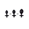Aufblasbarer Analplug mit Griff und Pumpe Schwarz von Latex Play