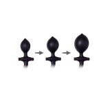 Aufblasbarer Analplug mit Griff und Pumpe Schwarz von Latex Play | Fesselliebe.de