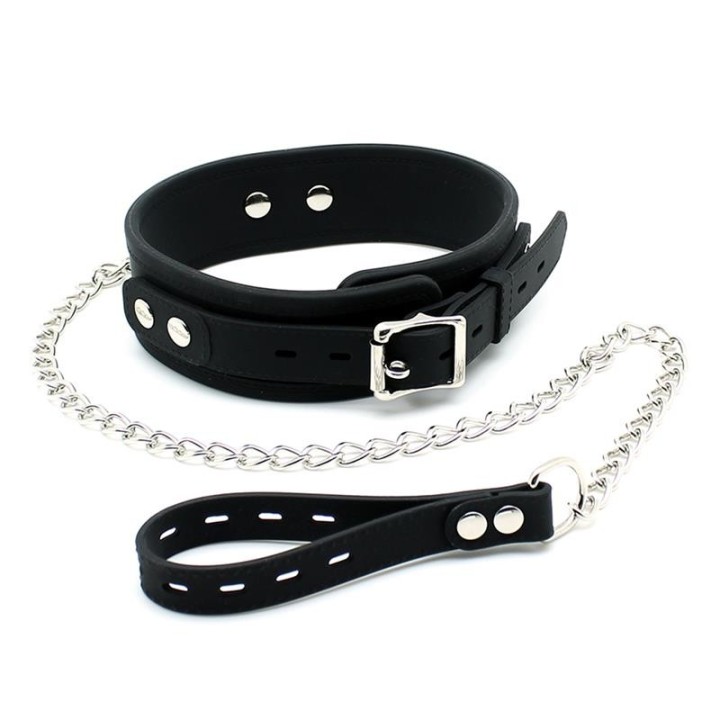 Halsband mit Leine aus Silikon von Latex Play | Fesselliebe.de