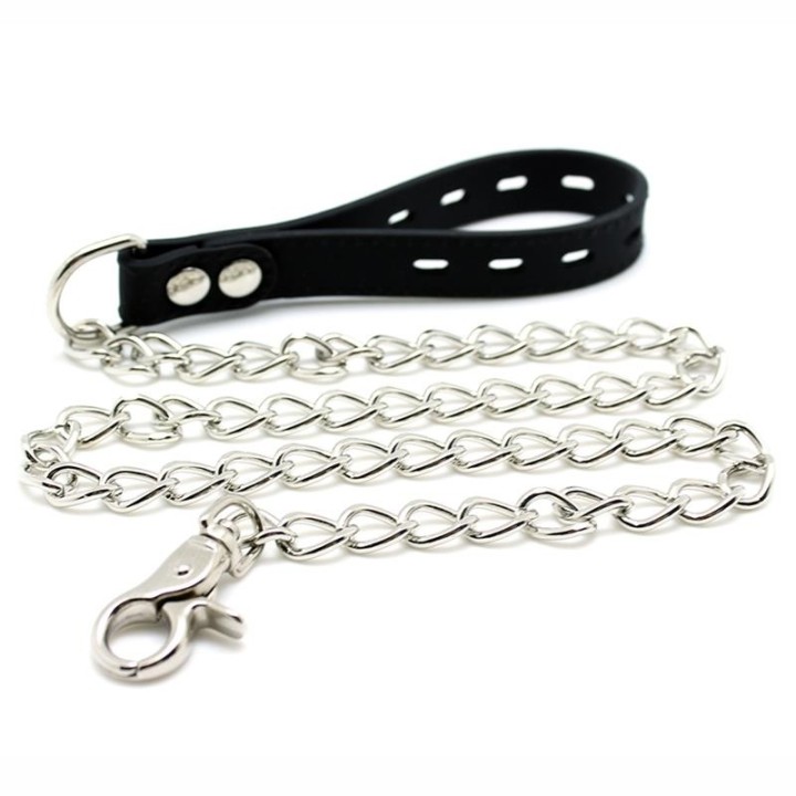 Halsband mit Leine aus Silikon von Latex Play | Fesselliebe.de