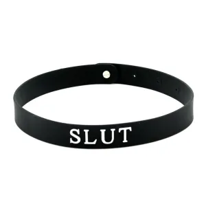 Halsband (SLUT) aus Silikon von Latex Play