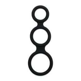 Dreifacher Penisring Schwarz von Latex Play | Fesselliebe.de