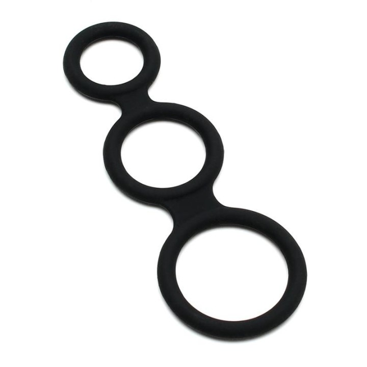 Dreifacher Penisring Schwarz von Latex Play | Fesselliebe.de