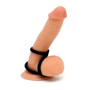 Dreifacher Penisring Schwarz von Latex Play