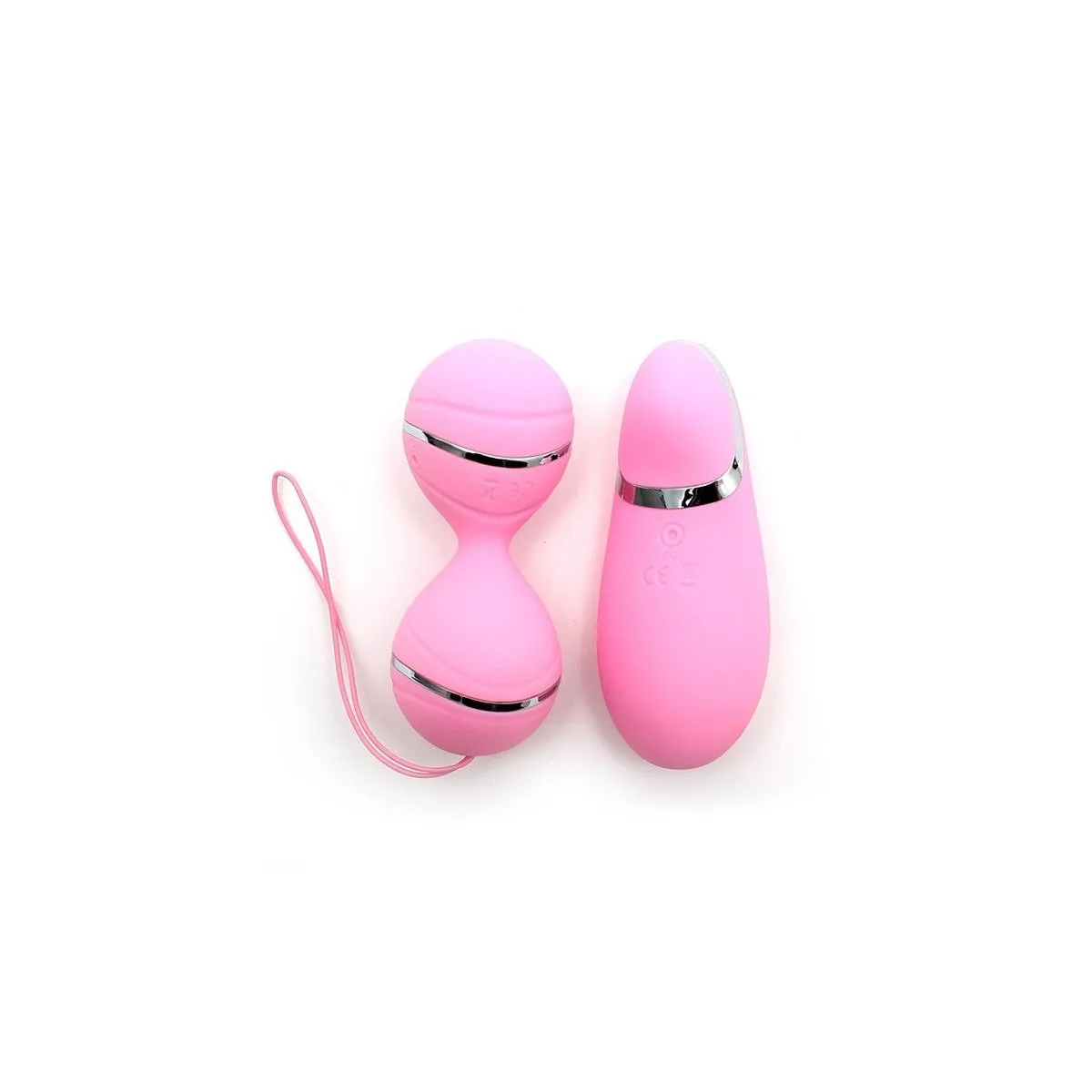 Vibrierendes Lay-On-Kegelball-Set Ibiza Rosa von Rimba Toys | Fesselliebe.de