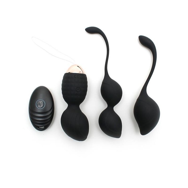 Vibrierendes Kegelball-Set Rimini Schwarz von Rimba Toys | Fesselliebe.de