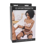 Sportsheets Safran Oberschenkel- und Handgelenksfessel-Set Schwarz | Fesselliebe.de