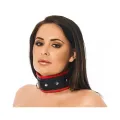 Halsband Lux schwarz/rot Kunstleder von Bondage Play