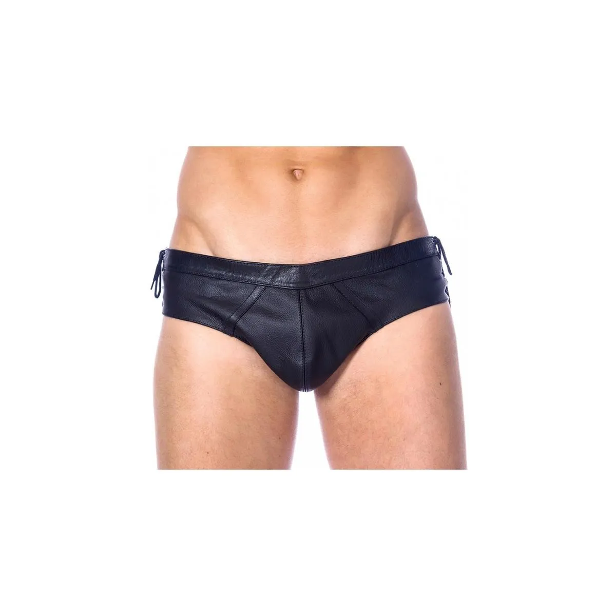 Verstellbare Leder-Slips Schwarz von Bondage Play | Fesselliebe.de